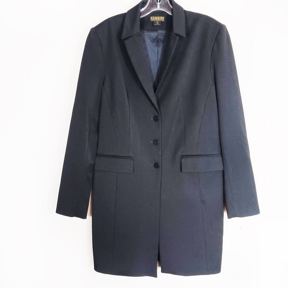 Georgiou Studio Black Long Jacket, Size 10